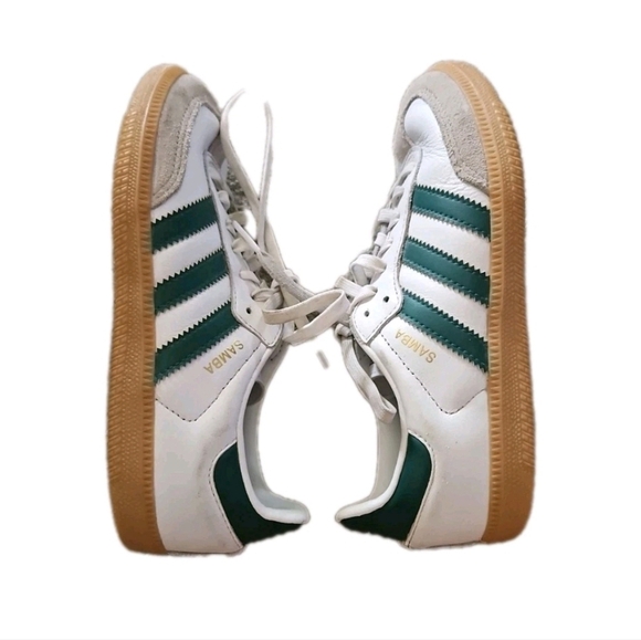 Adidas Samba Kids XLG Athletic Shoe In White / Collegiate Green / Pantone 2 - Picture 7 of 14